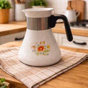Corning Ware 6 Cup Coffee Pot P-106 Vintage Wildflower No Lid